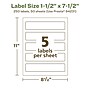 Avery EcoFriendly Laser/Inkjet Rectangle Multipurpose Labels, 1-1/2" x 7-1/2", White, 250/Box (94231)~#|#~99A19B3F-95FD-4671-82CD8C542D52B5F2_sc7