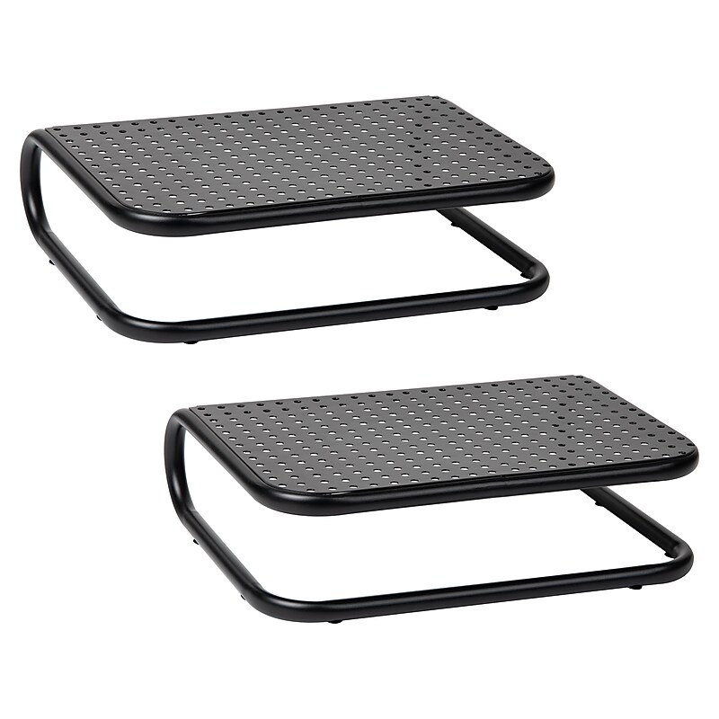 Mind Reader Monitor Stand and Ventilated Desktop Organizer, Black, 2/Pack (2CHORDMON-BLK) image 1