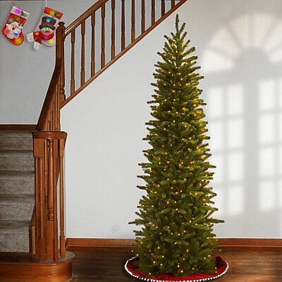National Tree Company 6.5' Pre-Lit Grande Fir Pencil Slim Artificial Christmas Tree