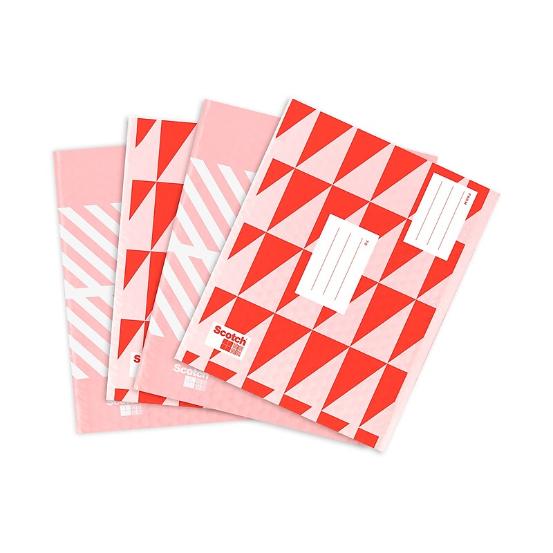 8.5" x 11" Self-Sealing Bubble Mailer, #2, Red, 4/Pack (8912DR-2-4) image 1