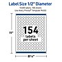 Avery Round Laser Multipurpose Labels, 0.5" Dia., White, 15400/Box (19479399415)~#|#~99C2166A-13A0-451A-86F56CC0AF3104CD_sc7