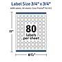 Avery TrueBlock Laser/Inkjet Square Multipurpose Labels, 0.75" x 0.75", White, 4000/Box (94102)~#|#~99C2A474-B1FE-4177-BA22E24CAAFD8F0C_sc7