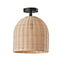 Adesso Bahama 1-Light Incandescent Flush Mount, Dark Bronze/Light Rattan (4329-26)~#|#~99C81A0F-955F-43A7-9106C954C99B97AD_sc7