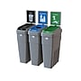 CleanRiver LeanStream Plastic Three-Stream Recycling Station, 69 Gallon, Gray (LS3B-002)~#|#~99CA7C23-5DA6-48DC-BFA5C2AD8E13BF07_sc7
