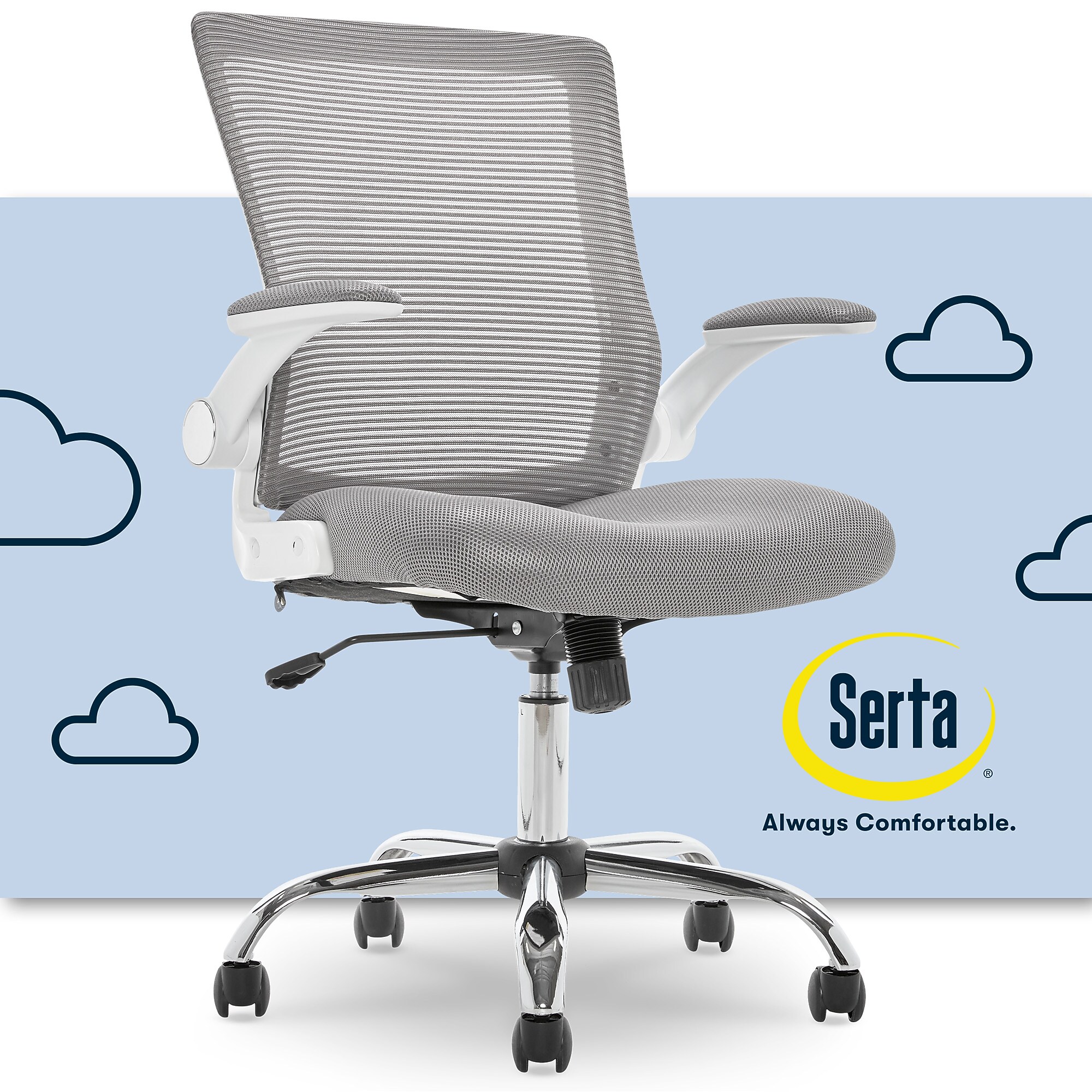 Serta Works Creativity Mesh Back Polyester Computer and Desk Chair, Gray (CHR10023B) Sansujyuku sansujyuku.com