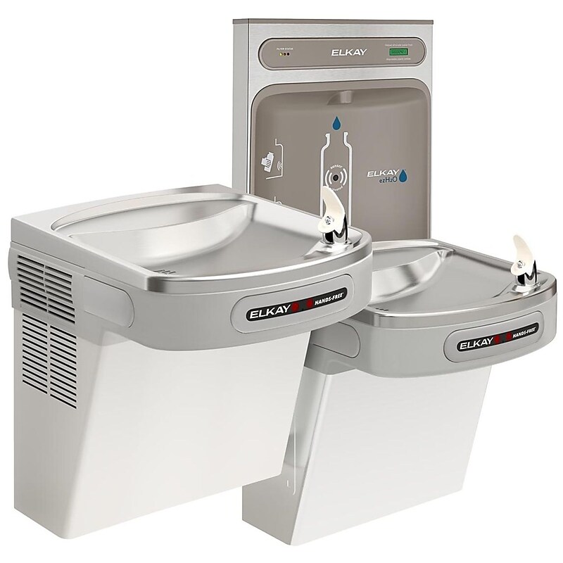 Elkay ezH2O Wall Mounted Bi-Level Drinking Fountain and Bottle Filling Station, Refrigerated, Filtered (LZOOTL8WSLK) image 1