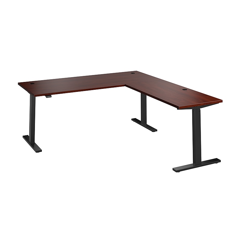 Bush Business Furniture Move 60 Series 72"W L Shaped Adjustable Standing Desk, Hansen Cherry (M6SL7278HCBK) image 1