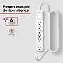 Staples TECH 6-Outlet Surge Protector, 10', 1800 Joules, White (ST62781)~#|#~99D4026F-7E0E-40B4-854E724B3433BDFC_sc7