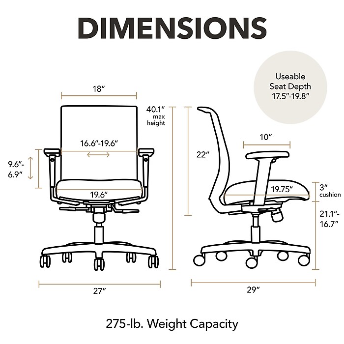 HON Convergence Mesh Low-Back Task Chair, Blue (HONCMY1AAPX13