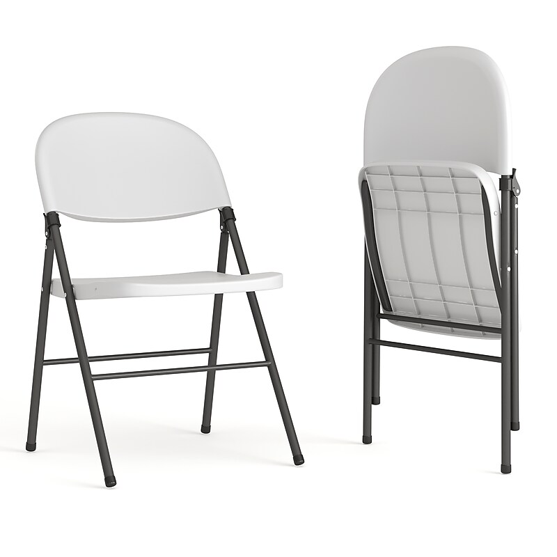Flash Furniture HERCULES Series Plastic Folding Chair, White, 2/Pack (2DADYCD50WH) image 1