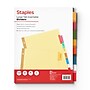 Staples Large Tab Insertable Paper Divider, 8 Tabs, Buff with Assorted-Color Tabs, 1 Set (13487/11111)~#|#~99F10A00-205D-42C1-B6BF46C3D609B8C7_sc7