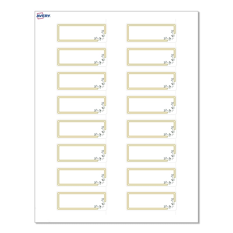 Avery Laser/Inkjet Rectangle Multipurpose Labels, 1" x 2-5/8", White, 160/Pack (S00D2K) image 1