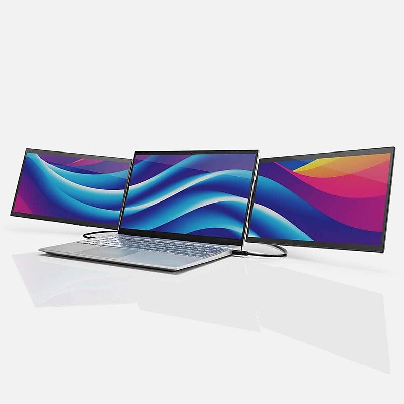 SideTrak Swivel Pro Touch Triple HD 13.3" 60 Hz Attachable Portable Monitor, 2/Pack, Black (LTTL134) image 1