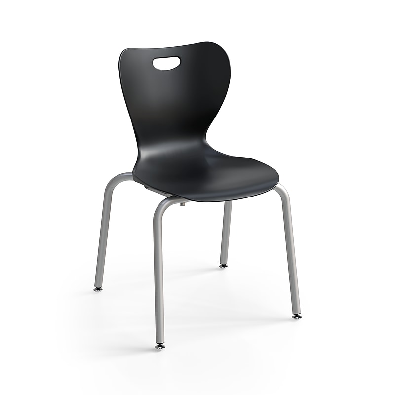 Staples Polypropylene 18" Student Chair, Black, 4/Box (ST63540) image 1