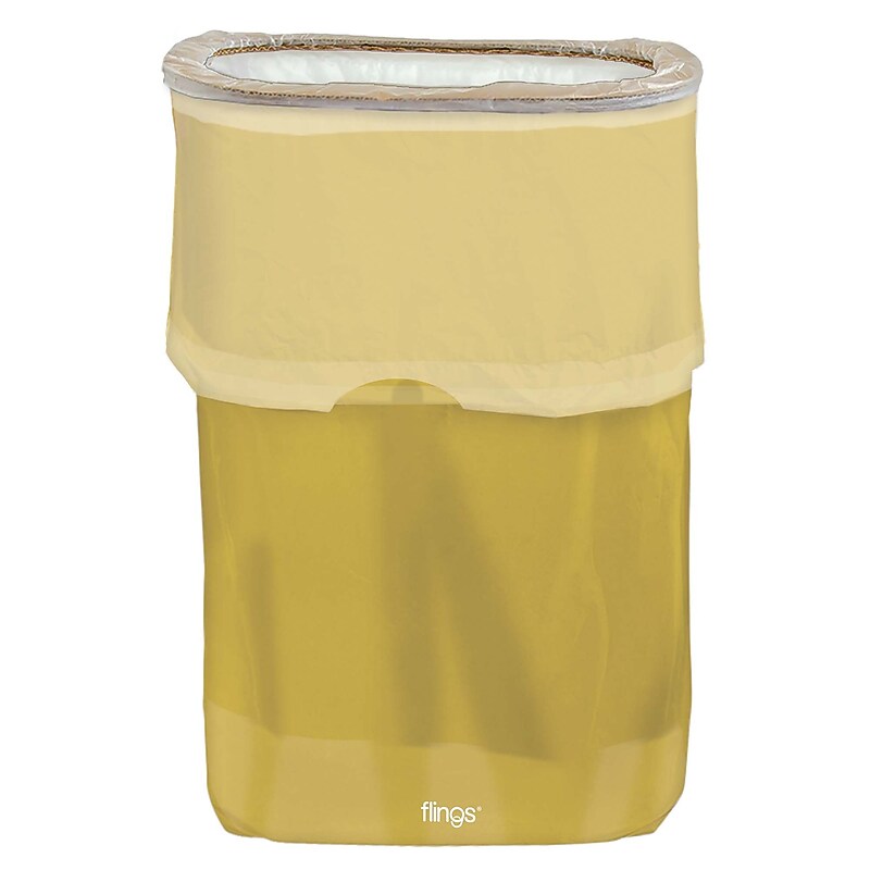 Party City Plastic Indoor/Outdoor Trash Can, 13 Gallon, Gold (AM130109-19-NS) image 1
