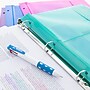 Bazic Poly Project Plastic Binder Pockets, 3-Hole Punched, Black, Purple, Blue, Pink, Teal, 5/Pack, 3 Packs/Bundle (BAZ2157-3)~#|#~9A030F76-BB10-4624-980599644C3FAD4F_sc7