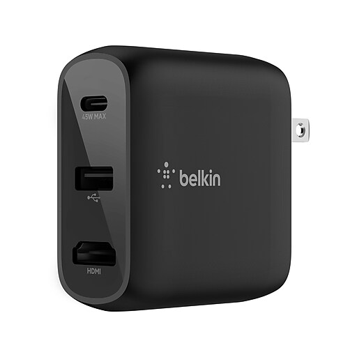 Belkin CONNECT 46.5W MultiPort, Power Hub for USB TypeC Laptop or Nintendo Switch, Black