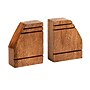 Mind Reader Wood Rustic Bookends, 4.75"H, Brown (WOODEND2-BRN)~#|#~9A11C41D-9B53-4F0A-82EDCFCD8269C1DC_sc7