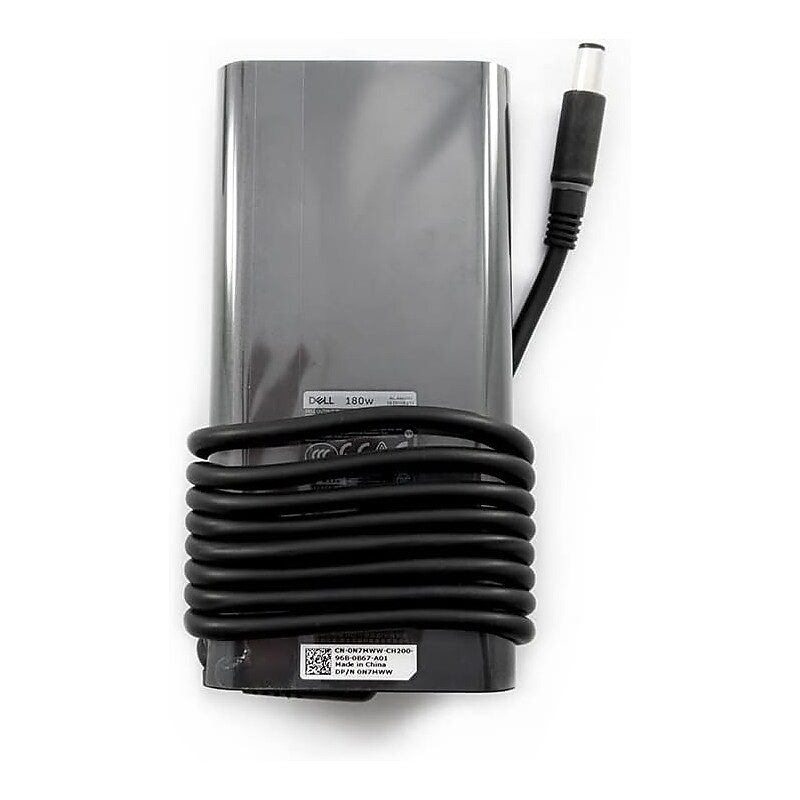Dell 180W AC Adapter for Dell Laptop, Black (N7MWW) image 1