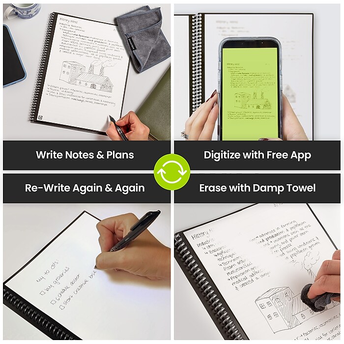 Rocketbook Fusion Reusable Notebook Planner Combo, 8.5
