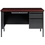 Hirsh 48"W Single-Pedestal Desk, Charcoal/Mahogany (20093)~#|#~9A1CAC39-55BA-4287-9215EBCA047E7A9C_sc7