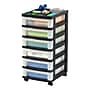 Iris 6-Drawer Durable Storage Cart, Plastic, Black/Clear (116862)~#|#~9A23E334-726D-45B7-92666FF9DA9EEE39_sc7