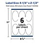 Avery Laser/Inkjet Oval  Multipurpose Labels, 2.5"  Dia, Matte White, 1500/Box (94058)~#|#~9A279D69-2FF1-4D59-BD4796F197E37829_sc7