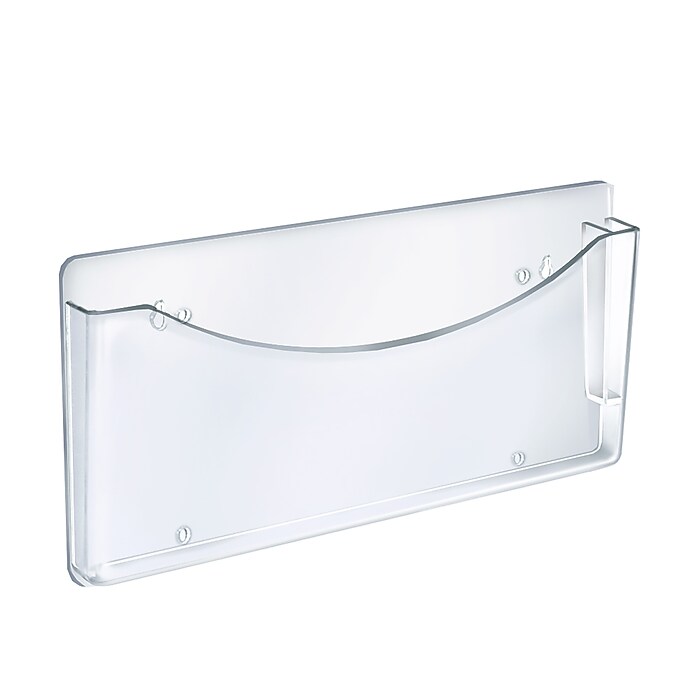 Azar Single-Pocket Plastic Mountable Wall File, Letter Size, Clear
