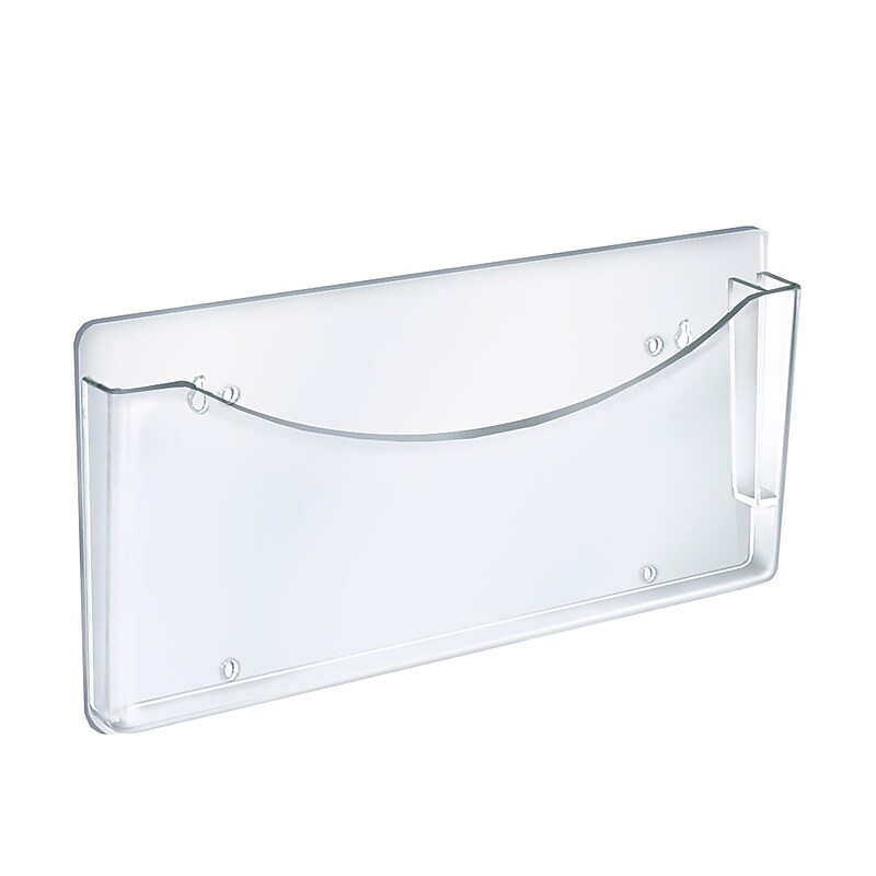 Azar Single-Pocket Plastic Mountable Wall File, Letter Size, Clear, 2/Pack (250000-2PK) image 1