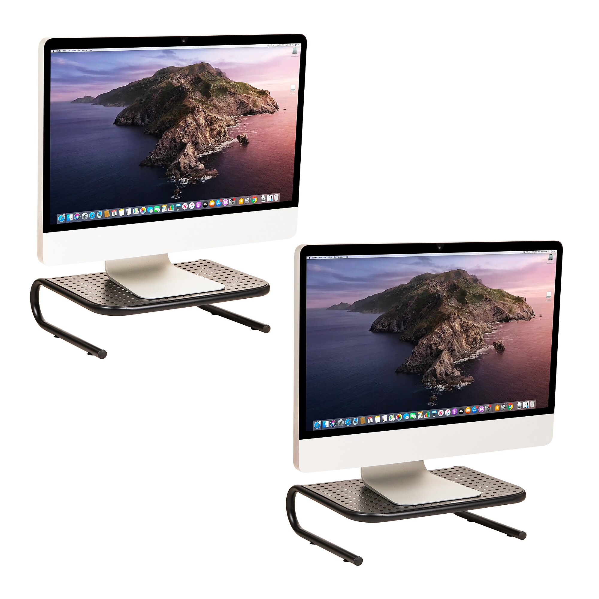 Mind Reader Ventilated Monitor Stand, Holds up to 44 lbs., Up to 19″ Monitors, Black, 2/Pack (2METMONST-BLK) Sansujyuku sansujyuku.com