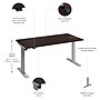 Bush Business Furniture Move 40 Series 60"W Electric Height Adjustable Standing Desk, Mocha Cherry/Cool Gray (M4S6030MRSK)~#|#~9A319F8C-EACC-41B6-A15EC0FBEA28BE7E_sc7