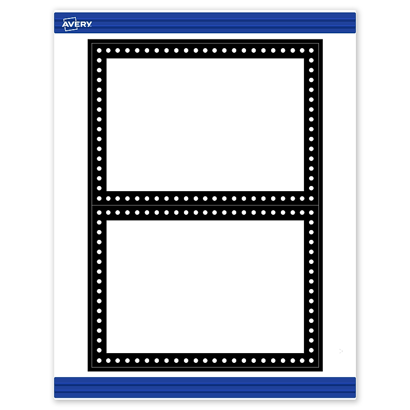 Avery Black and White Polka Dots Matte Blank Card, White, 20/Pack (S00-DKY) image 1