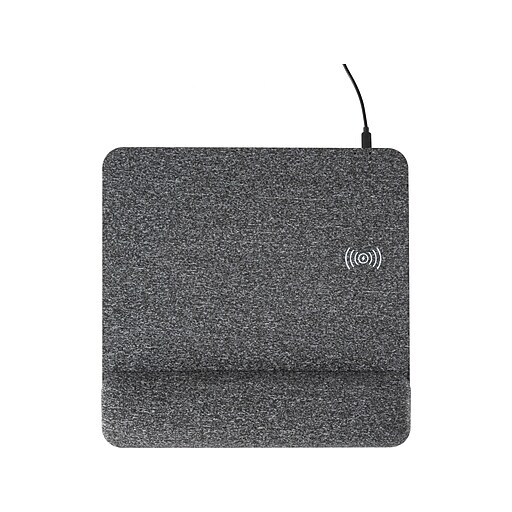 Allsop PowerTrack Plush Foam NonSkid Wireless Charging Mouse Pad, Gray