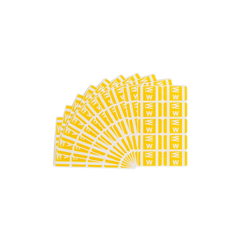 Smead AlphaZ ACCS Color-Coded Alphabetic Labels, W, Yellow/White, 100/Pk (67193) image 1