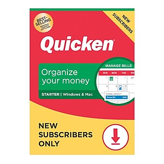 Quicken Starter for 1 User, Windows/Mac/Android/iOS, Download (170354)