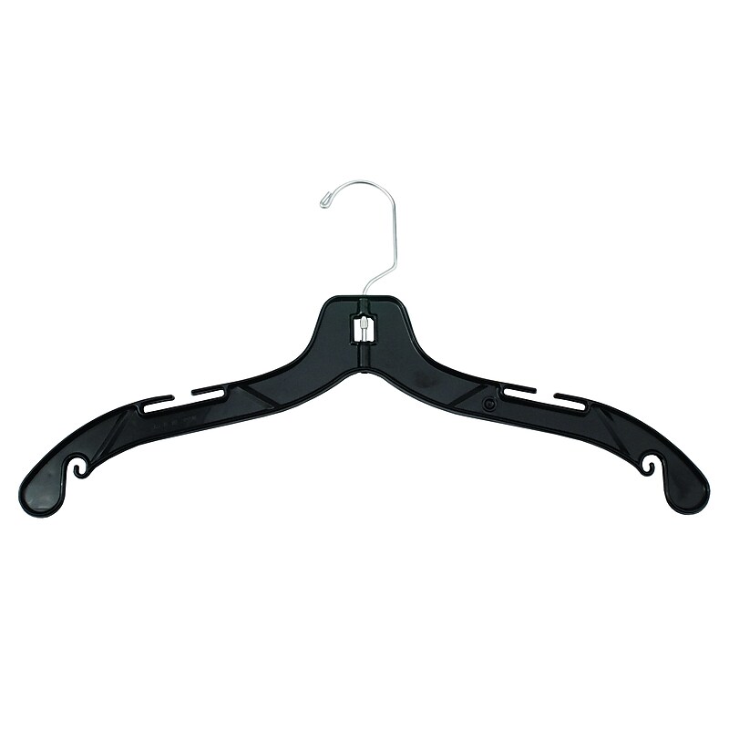 Nahanco Heavy Weight Plastic Clothes Hangers, Black, 100/Pack (2500) image 1