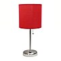 Creekwood Home Oslo 19.5" LED Table Lamp with USB Port, Brushed Steel/Red Shade (CWT-2012-RE)~#|#~9A48F19D-7FBA-407D-B921249FC55FC4A2_sc7
