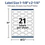 Avery TrueBlock Laser/Inkjet Oval Multipurpose Labels, 1-1/8" x 2-1/4", White, 1050/Box (94054)~#|#~9A4D493B-871E-4B6F-A401B2A0EECB7BB2_sc7
