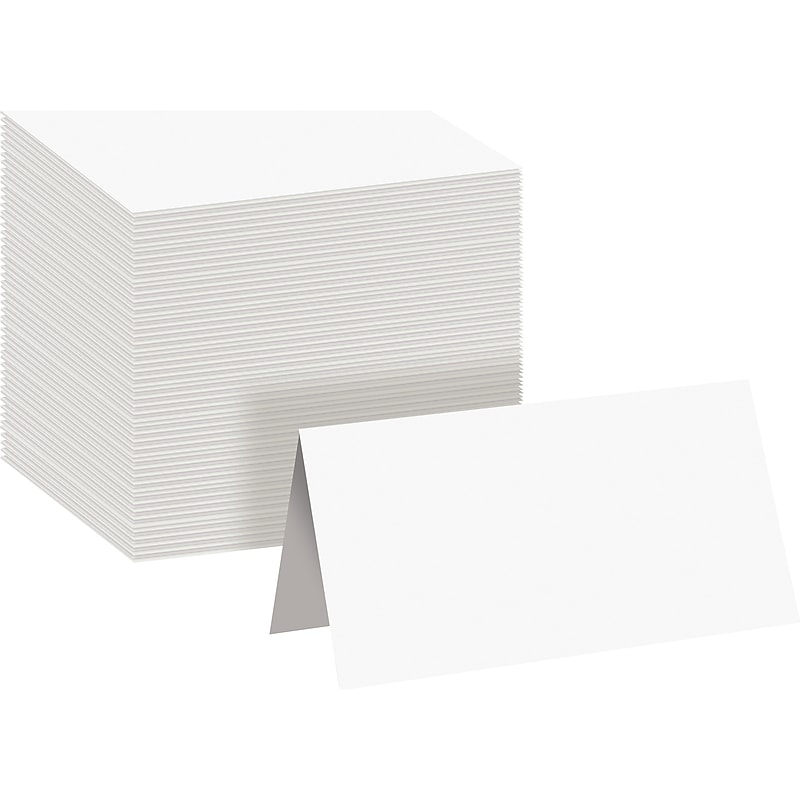 Better Office 2" x 3.5" White Table Tent Place Card, 100/Pack (64649-100PK) image 1