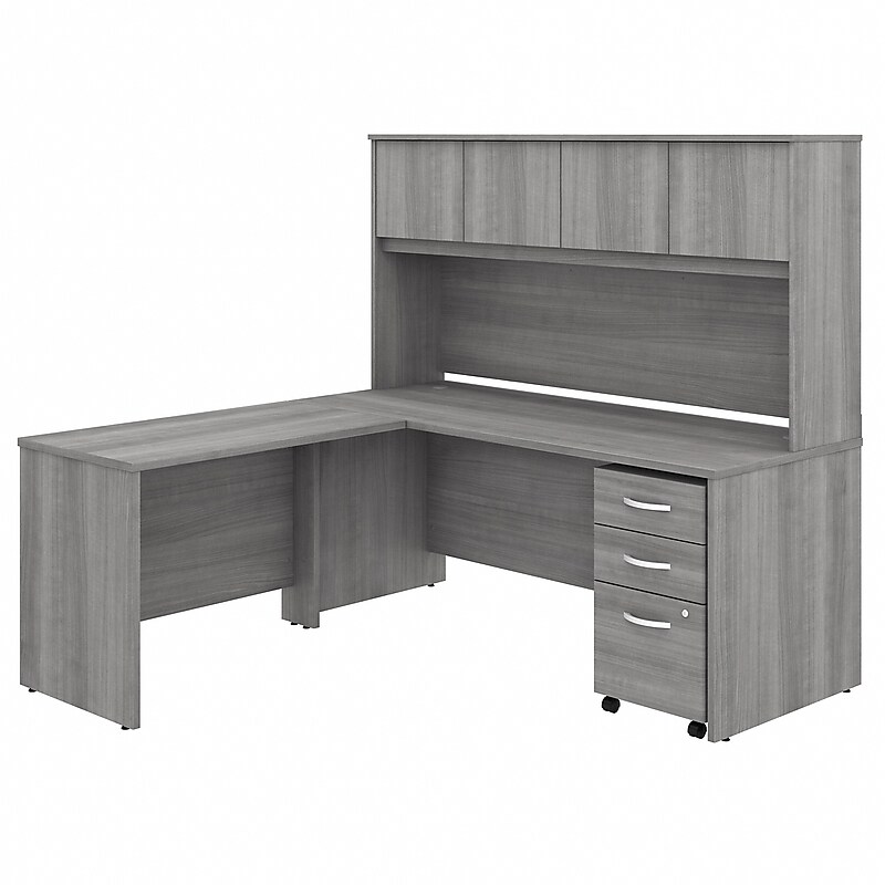 Bush Business Furniture Studio C 72"W L Shaped Desk with Hutch, Mobile File Cabinet and Return, Platinum Gray (STC006PGSU) image 1