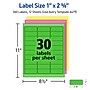 Avery Sure Feed Laser/Inkjet ID Labels, 1" x 2-5/8", Assorted Neon, 360 Labels/Pack (6479)~#|#~9A56E7BE-5A58-4C0D-8B279484DEF87BE3_sc7