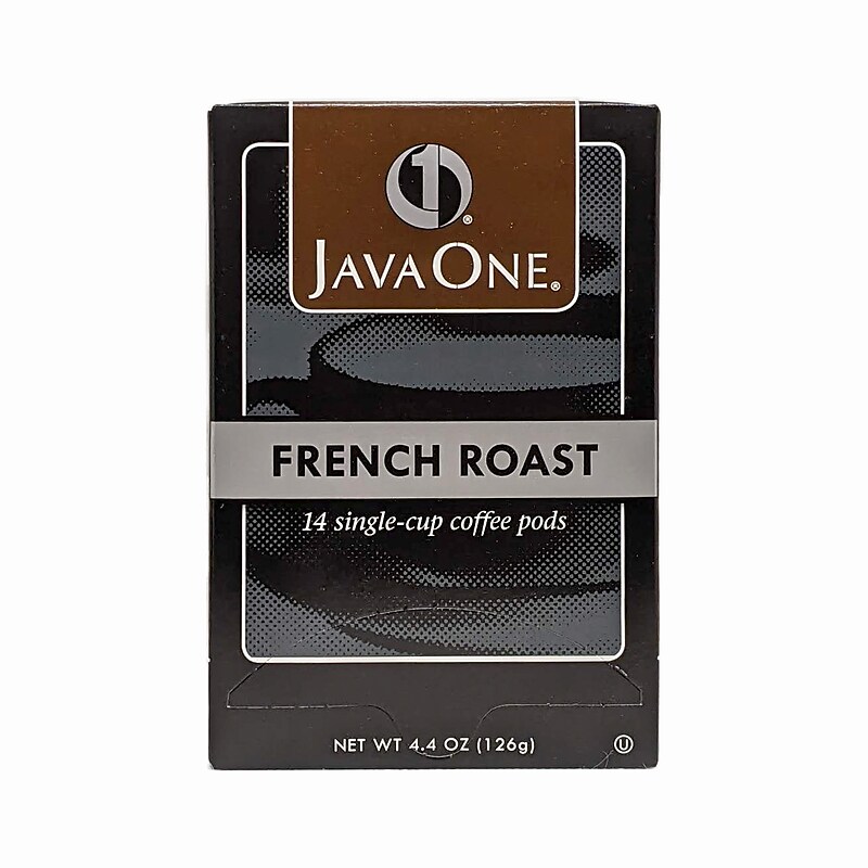 JavaOne French Roast Coffee Soft Pods, Dark Roast, 84/Carton (JTC30806CT) image 1
