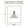 Avery EcoFriendly Laser/Inkjet Rectangle Multipurpose Labels, 5" x 8-1/8", White, 50/Pack (94259)~#|#~9A66EDBE-BBC2-41DA-9AA05CC321715EDA_sc7