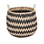 Household Essentials Woven Basket in Handwoven Cattail and Paper Fibers with Pattern, Natural/Black, 2/Set (HHML-6707)~#|#~9A7CB327-6CBA-468E-8ADF6572BDA5EC73_sc7
