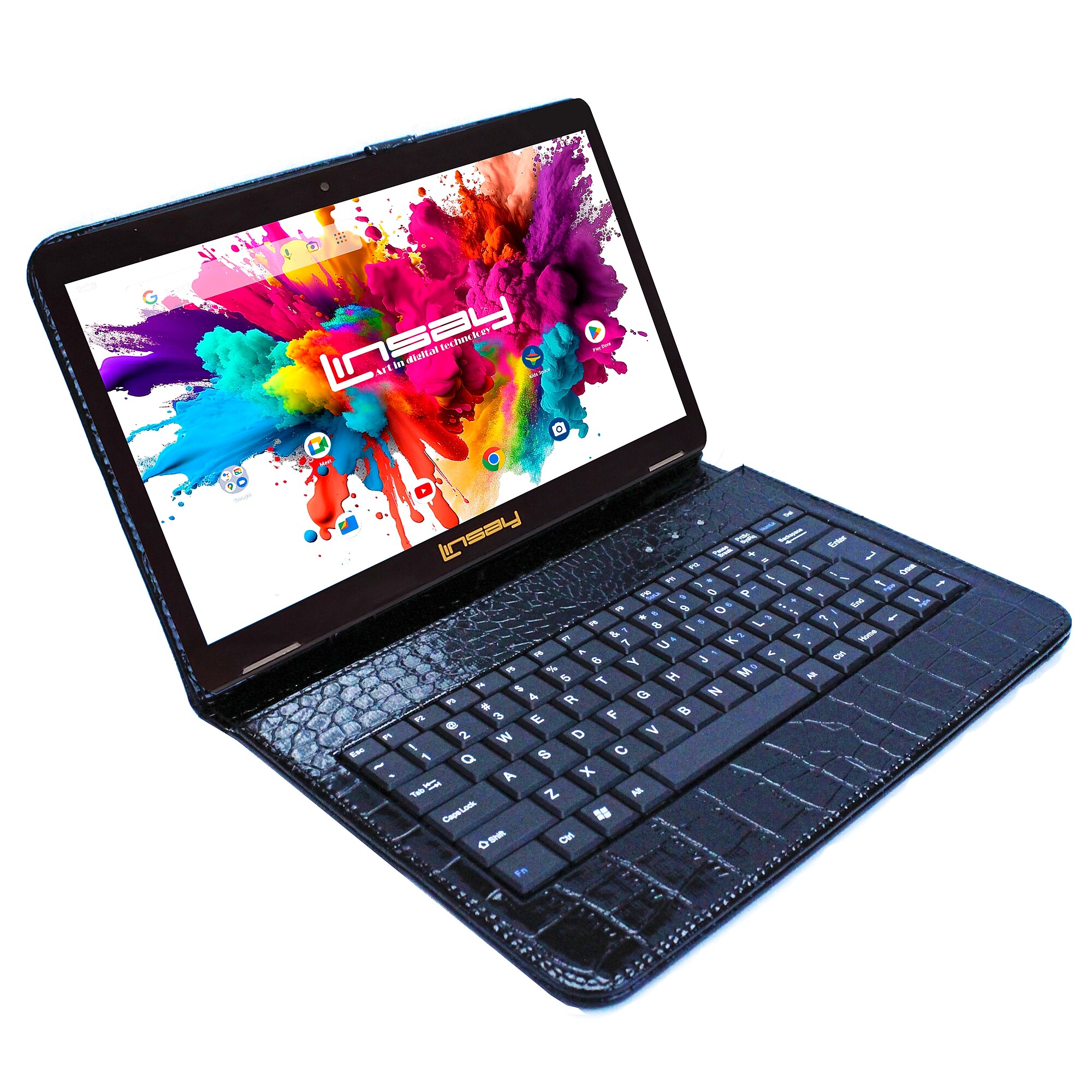 Linsay Octa Core 10.1″ Tablet, 128GB Storage, Android 15, Bundled with Black Crocodile Keyboard and Stylus Pen (F10IPGBKCOBLACK) Sansujyuku sansujyuku.com