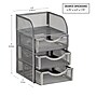 Mind Reader 4-Compartment Metal Desk Organizer, Silver (MESHMINI-SIL)~#|#~9A929B81-FEE7-4FAB-95BDB54725FF18E0_sc7