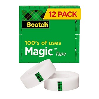 Scotch® Magic™ Invisible Tape Refill, 3/4" x 27.77 yds., 12 Rolls (810K12)