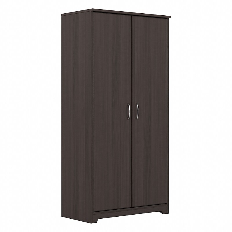 Bush Furniture Cabot 61"H Tall Storage Cabinet with 4 Shelves, Heather Gray (WC31799) image 1