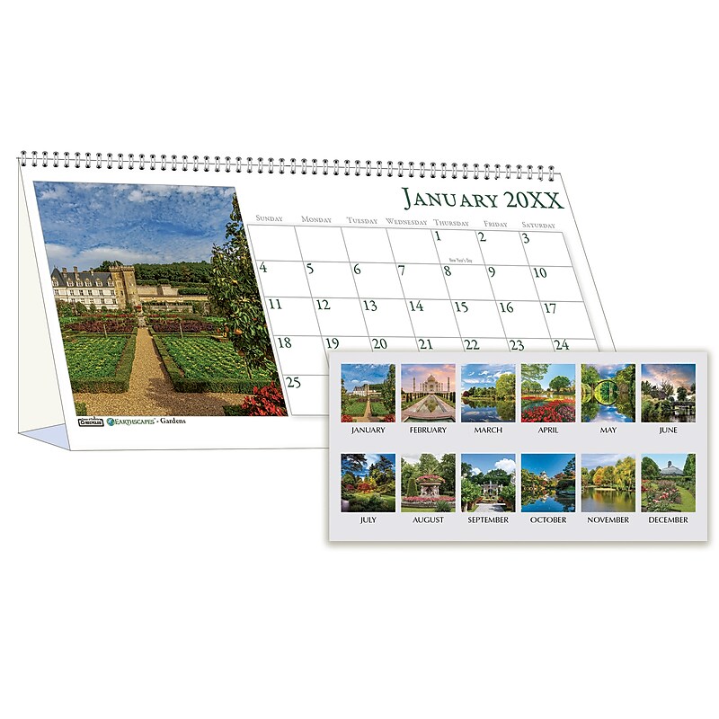 2026 House of Doolittle Earthscapes Gardens 4.25" x 8.5" Monthly Desk Top Tent Calendar (309-26) image 1