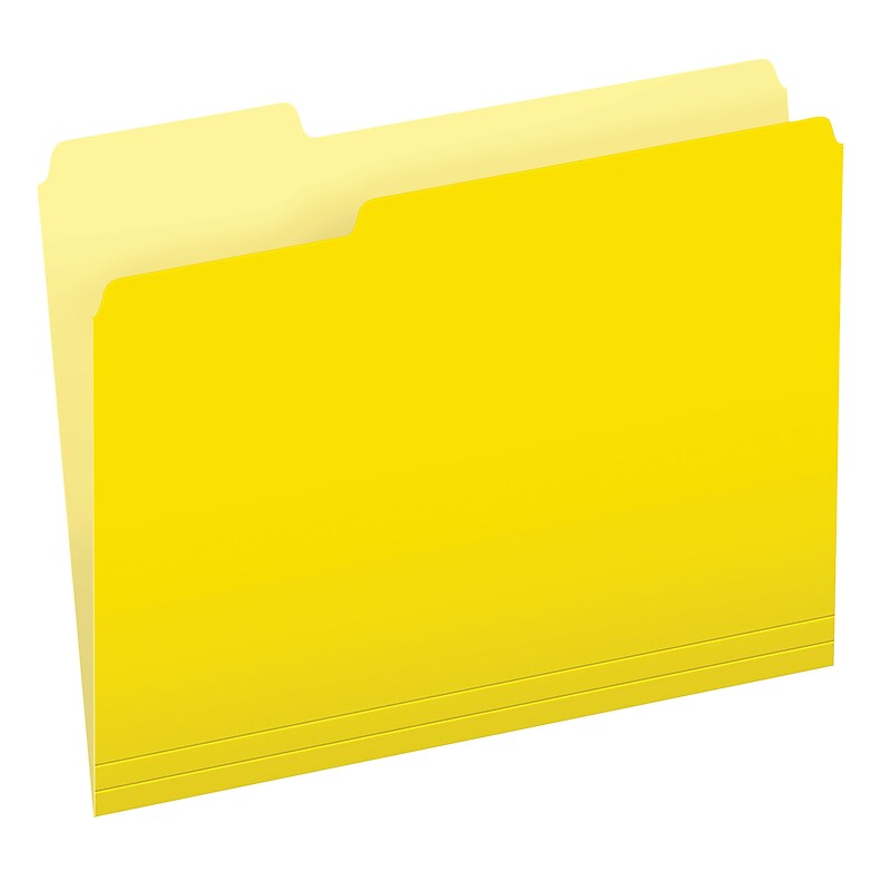 Pendaflex Recycled File Folder, 1/3-Cut Tab, Assorted, Letter Size, Yellow, 100/Box (4210 1/3 YEL) image 1